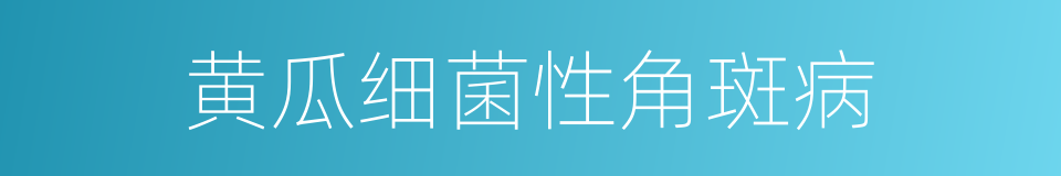 黄瓜细菌性角斑病的同义词