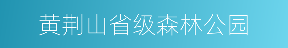 黄荆山省级森林公园的同义词