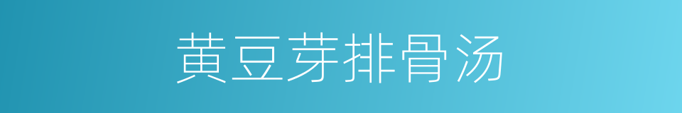 黄豆芽排骨汤的同义词