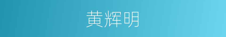 黄辉明的同义词