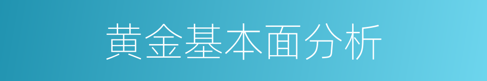 黄金基本面分析的同义词