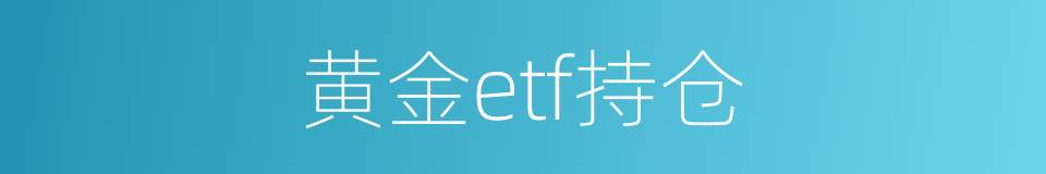 黄金etf持仓的同义词