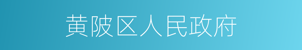 黄陂区人民政府的同义词