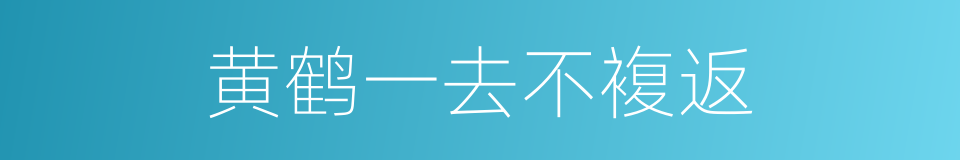 黄鹤一去不複返的同义词
