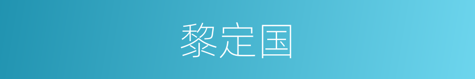 黎定国的意思