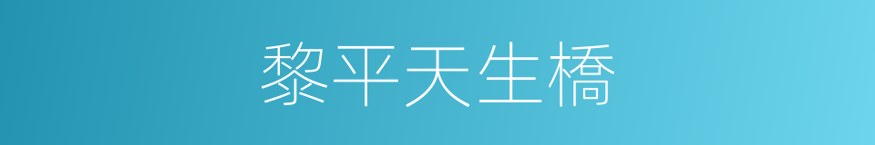 黎平天生橋的同義詞