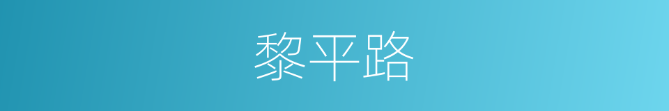 黎平路的同义词