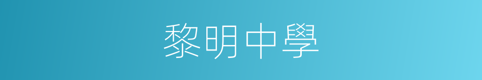 黎明中學的同義詞