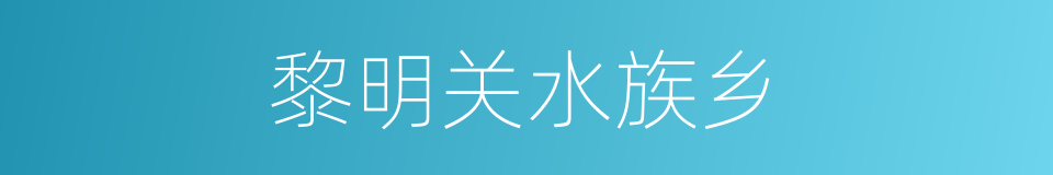 黎明关水族乡的同义词