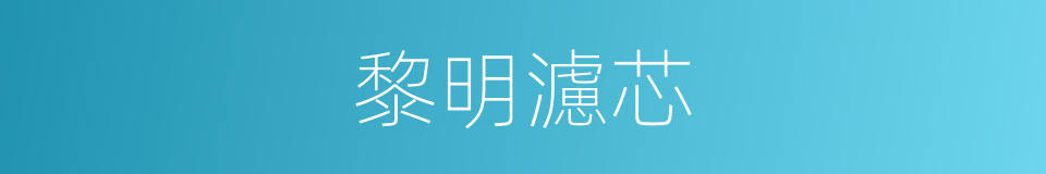黎明濾芯的同義詞
