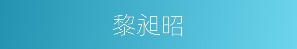 黎昶昭的同义词