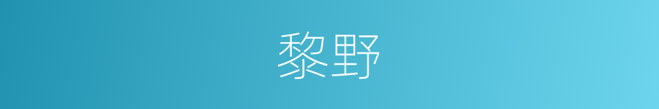黎野的同义词