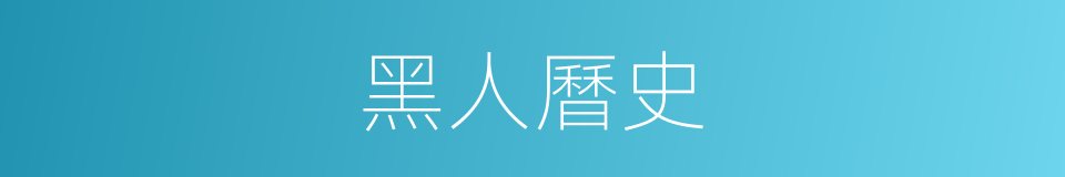 黑人曆史的同義詞