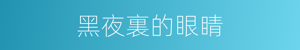 黑夜裏的眼睛的同義詞