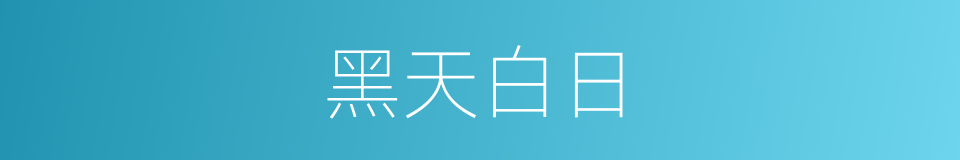 黑天白日的意思
