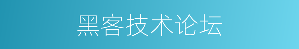 黑客技术论坛的同义词