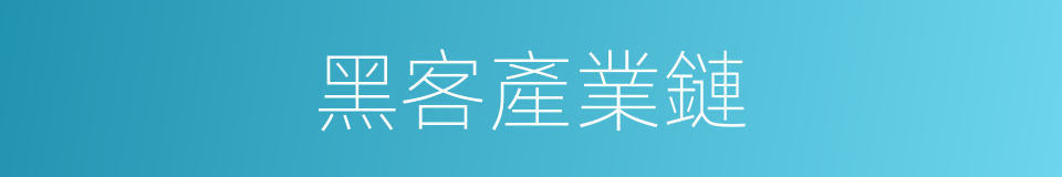 黑客產業鏈的同義詞