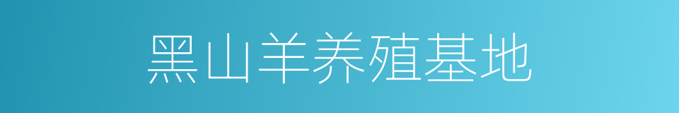 黑山羊养殖基地的同义词