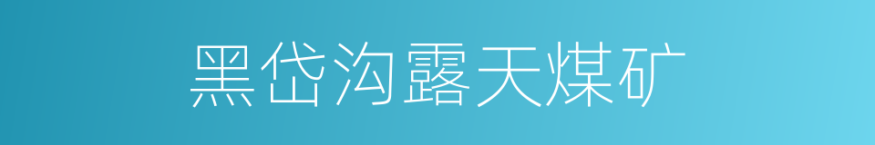 黑岱沟露天煤矿的同义词