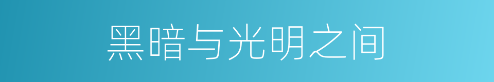黑暗与光明之间的同义词