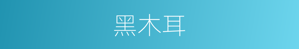 黑木耳的意思