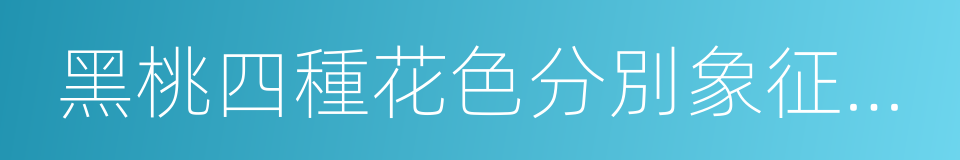 黑桃四種花色分別象征著春的同義詞