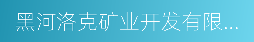 黑河洛克矿业开发有限责任公司的同义词