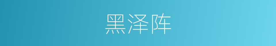 黑泽阵的同义词