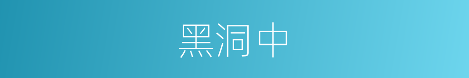 黑洞中的同义词