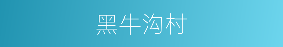 黑牛沟村的同义词