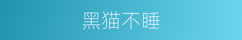 黑猫不睡的同义词
