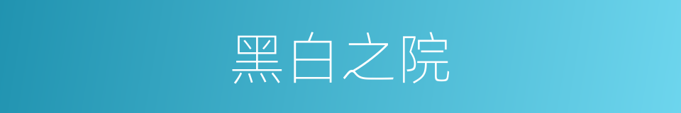黑白之院的同义词