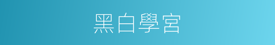 黑白學宮的同義詞