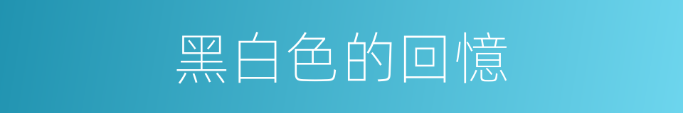 黑白色的回憶的同義詞