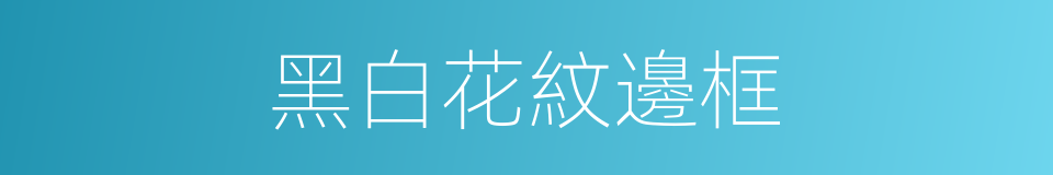 黑白花紋邊框的同義詞
