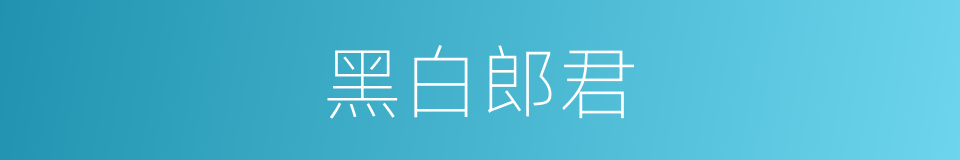 黑白郎君的同义词