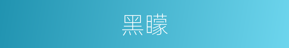 黑矇的同义词