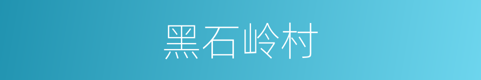 黑石岭村的同义词