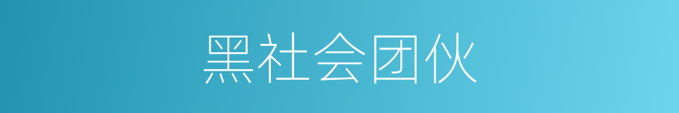 黑社会团伙的同义词