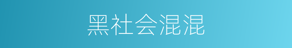 黑社会混混的同义词