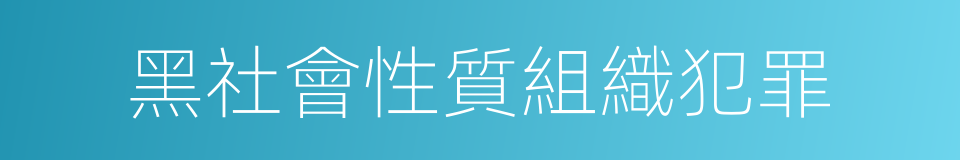 黑社會性質組織犯罪的同義詞