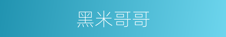 黑米哥哥的同义词