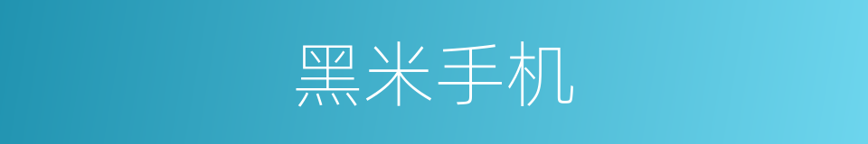 黑米手机的同义词