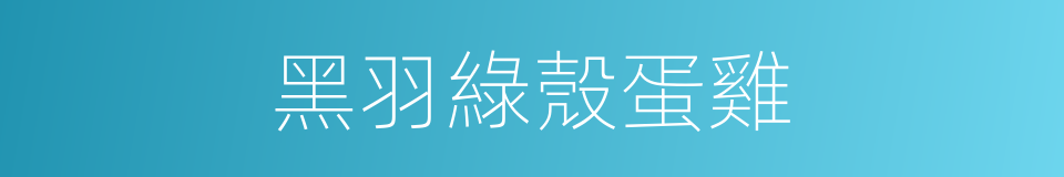 黑羽綠殼蛋雞的同義詞