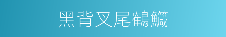 黑背叉尾鶴鱵的同義詞