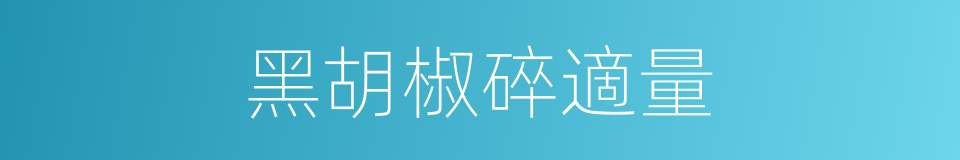 黑胡椒碎適量的同義詞