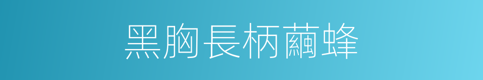 黑胸長柄繭蜂的同義詞