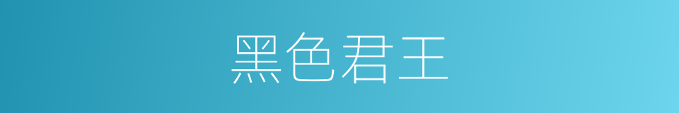 黑色君王的同义词