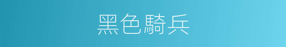 黑色騎兵的同義詞