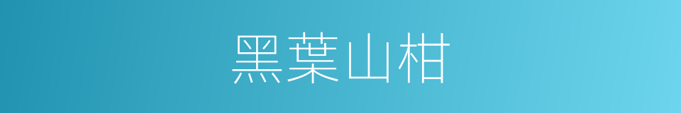 黑葉山柑的同義詞
